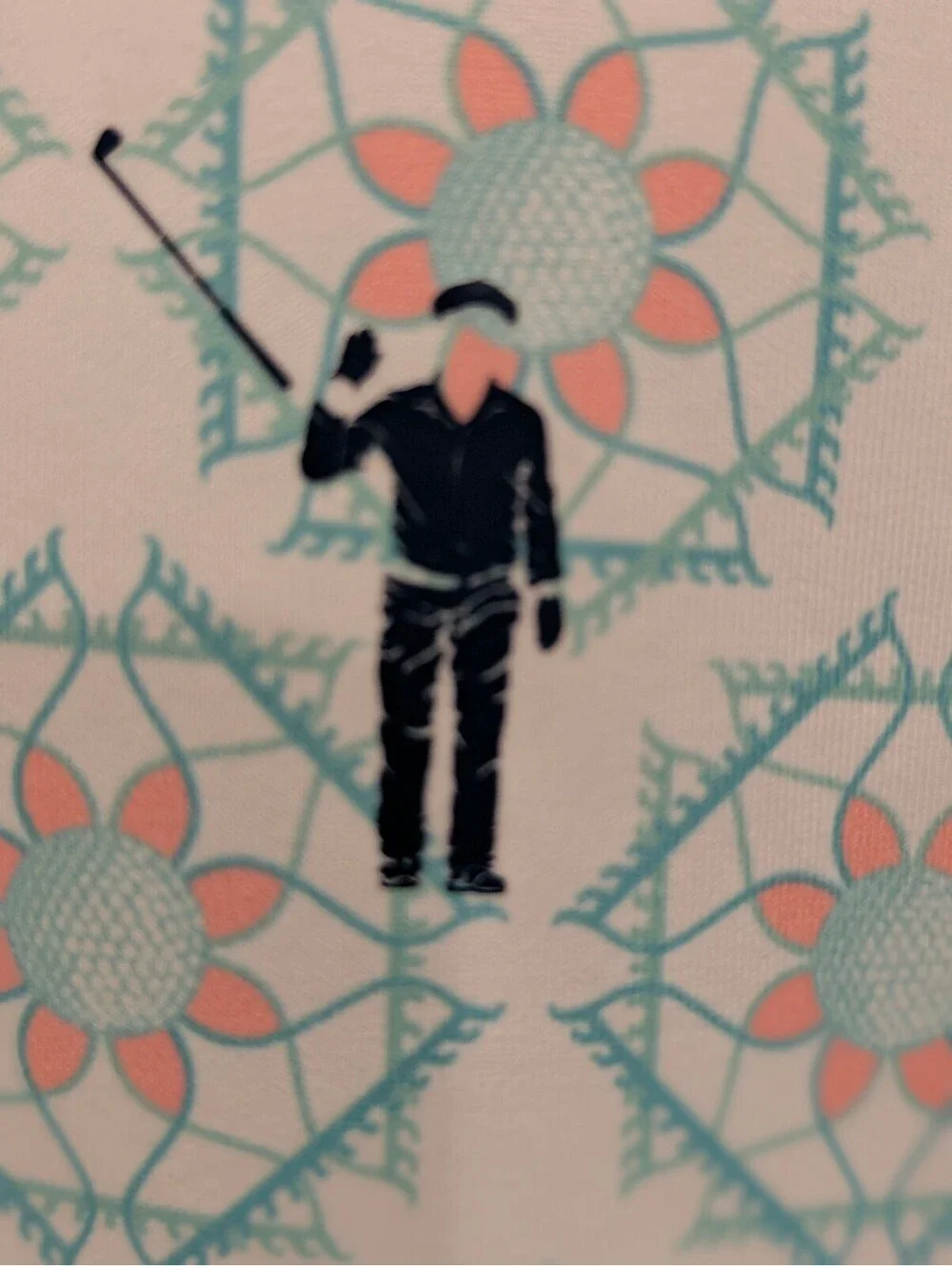 William Murray Golf Polo Men’s XL Golf Ball Floral Print Performance Shirt